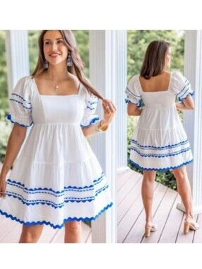 &merci Ric Rac Babydoll Dress Bavarian